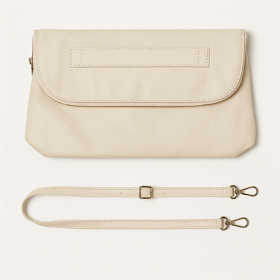 Vera Pelle Italian Leather Clutch (natural)